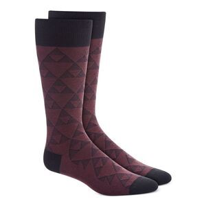 ALFANI Mens Burgundy Printed Dress Crew Socks 10-13
